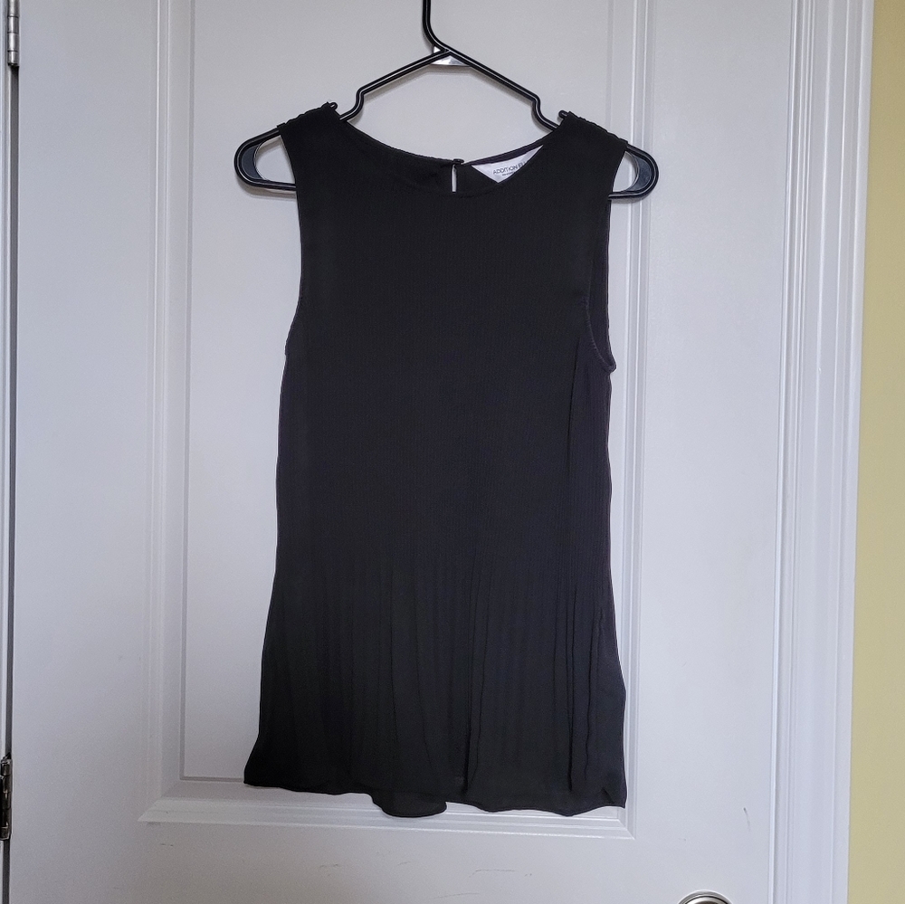 Addition Elle blouse black ribbed sheer sleeveless tank top plus XL 0X shirt